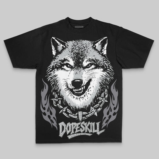 Jordan 12 Black Wolf Grey DopeSkill Oversized Print T-Shirt Wolf Grey Graphic Streetwear - Black