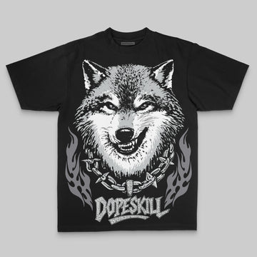 Jordan 12 Black Wolf Grey DopeSkill Oversized Print T-Shirt Wolf Grey Graphic Streetwear - Black