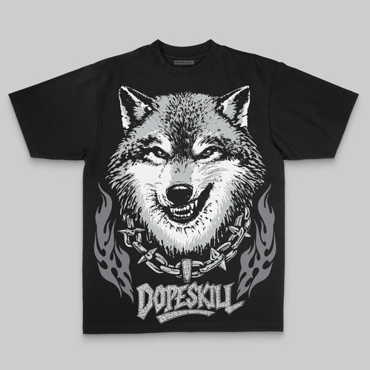 Jordan 12 Black Wolf Grey DopeSkill Oversized Print T-Shirt Wolf Grey Graphic Streetwear - Black