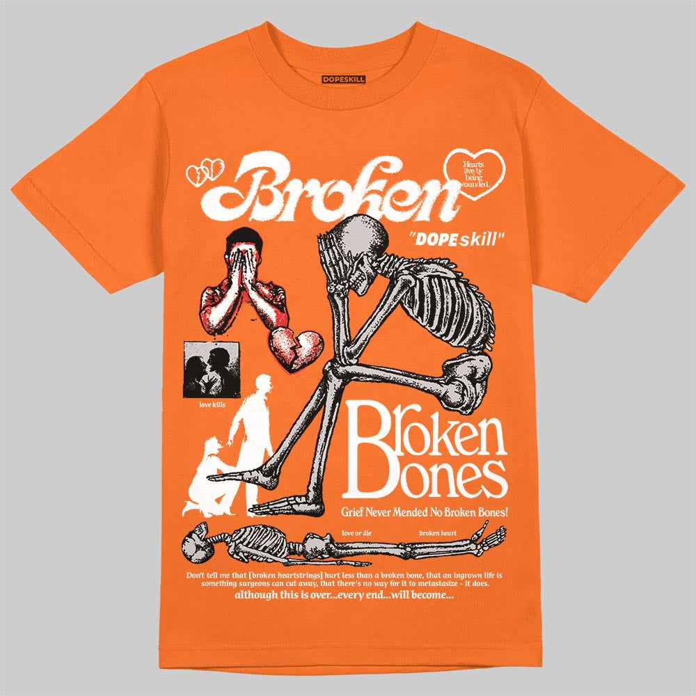 Jordan 3 “Orange Citrus” DopeSkill T-Shirt Broken Bones Graphic Streetwear - Orange