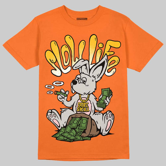 Orange, Black and White Sneakers DopeSkill T-Shirt Slow Life Graphic Streetwear - Orange