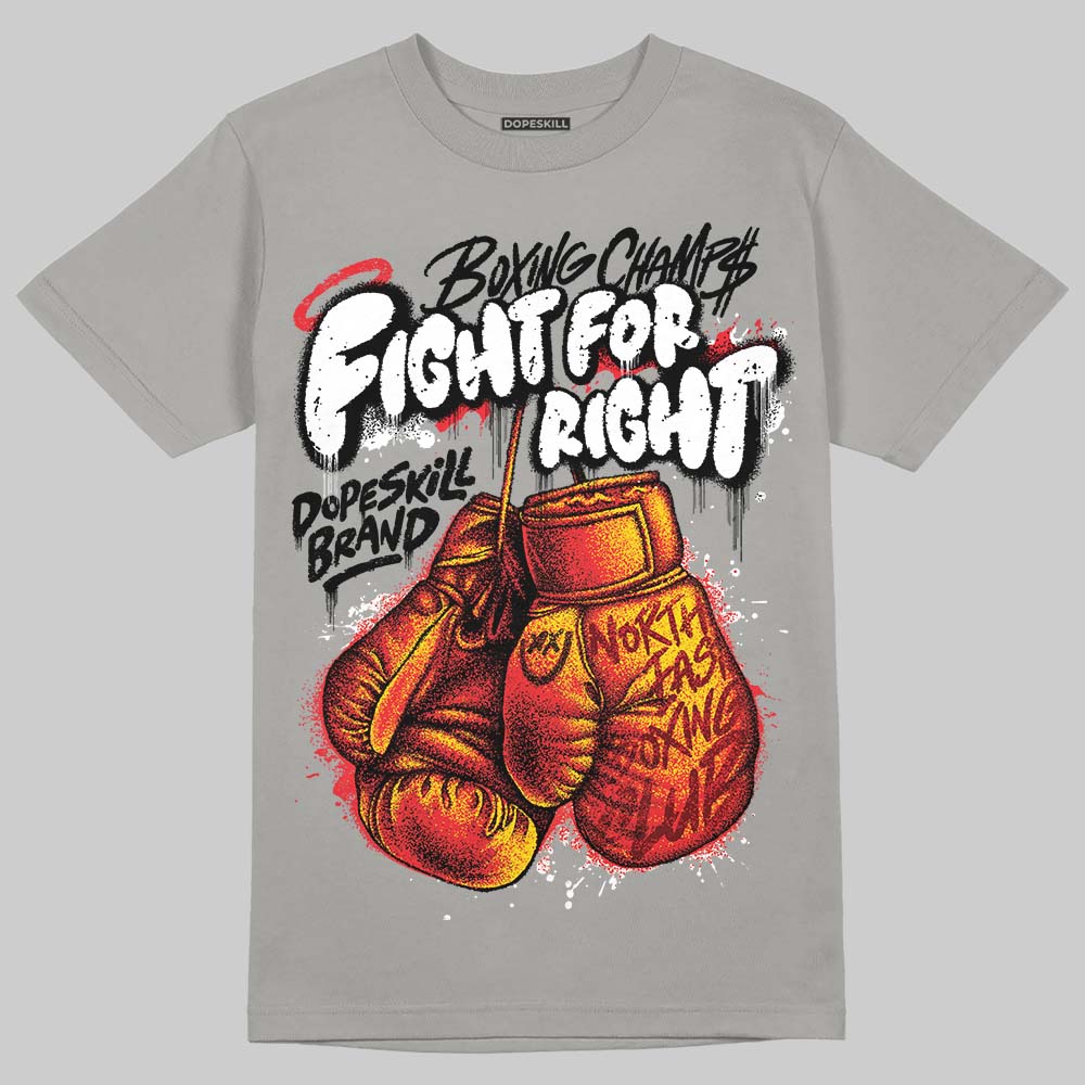Grey Sneakers DopeSkill T-Shirt Fight For Right Graphic Streetwear - Gravel