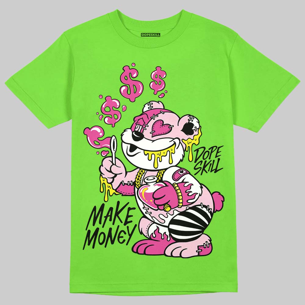 Neon Green Sneakers DopeSkill T-Shirt Make Money Graphic Streetwear - Lime