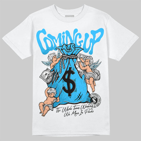 Jordan 2 Low "University Blue" DopeSkill T-Shirt Money Bag Coming Up Graphic Streetwear - White 