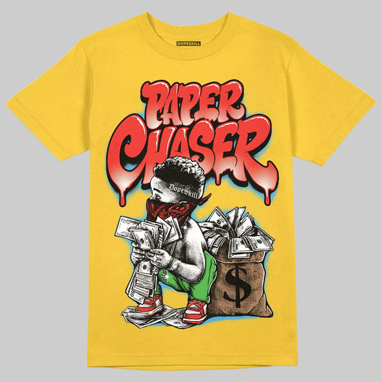 Yellow Sneakers DopeSkill T-Shirt Paper Chaser Boy Graphic Streetwear - Gold