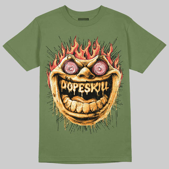Olive Sneakers DopeSkill T-Shirt Hellfire Graphic Streetwear - Military Green
