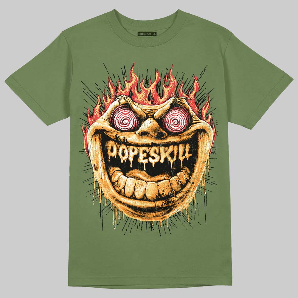 Olive Sneakers DopeSkill T-Shirt Hellfire Graphic Streetwear - Military Green