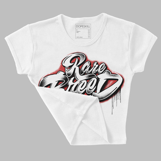 Jordan 1 High OG “Black/White” DopeSkill Women's Crop Top Rare Breed Type Graphic Streetwear - White 