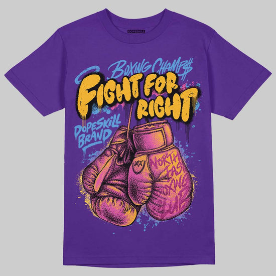PURPLE Sneakers DopeSkill T-Shirt Fight For Right Graphic Streetwear - Purple