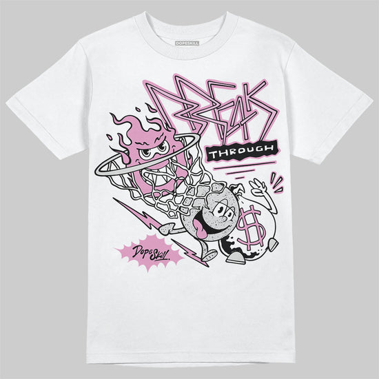 Jordan 4 WMNS “Orchid” DopeSkill T-Shirt Break Through Graphic Streetwear - White