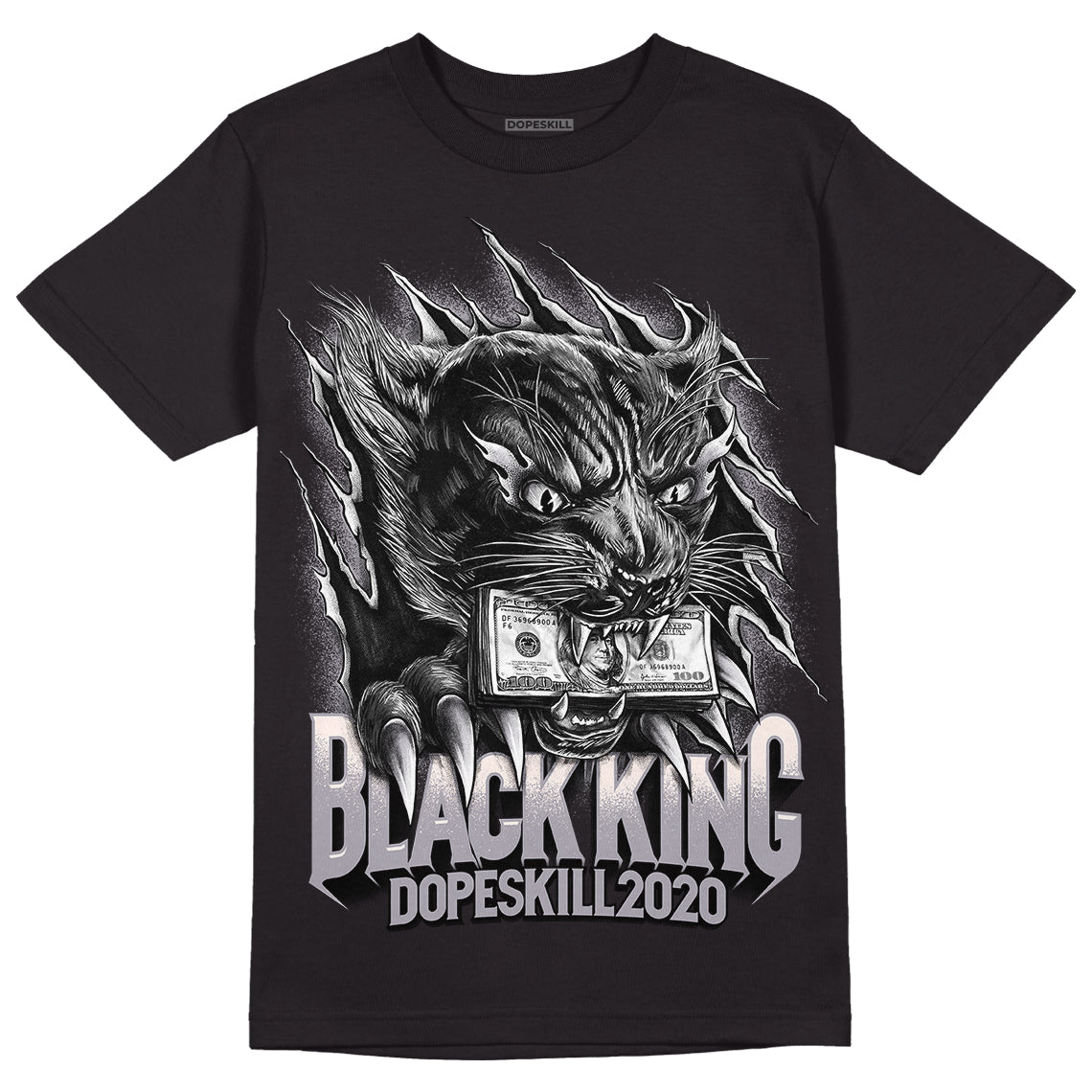 Jordan 2 Cement Grey DopeSkill T-Shirt Black King Graphic Streetwear - Black