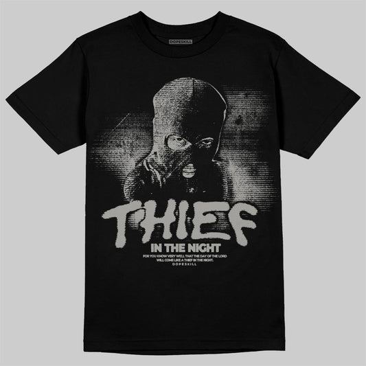 Jordan 9 Cool Grey DopeSkill T-Shirt Thief In The Night Graphic Streetwear - Black