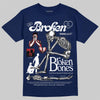 Jordan 12 Retro French Blue (2025) DopeSkill T-Shirt Broken Bones Graphic Streetwear - navy