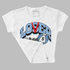 Powder Blue 9s DopeSkill Women's Crop Top Loser Lover Graphic