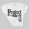 Wolf Grey 12s DopeSkill Women's Crop Top Protect Me From Evil Graphic