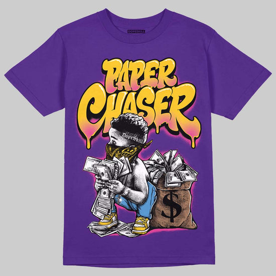 PURPLE Sneakers DopeSkill T-Shirt Paper Chaser Boy Graphic Streetwear - Purple