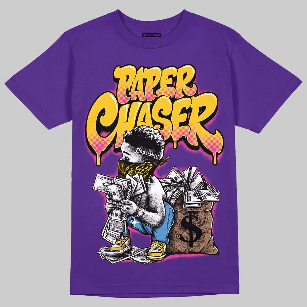 PURPLE Sneakers DopeSkill T-Shirt Paper Chaser Boy Graphic Streetwear - Purple