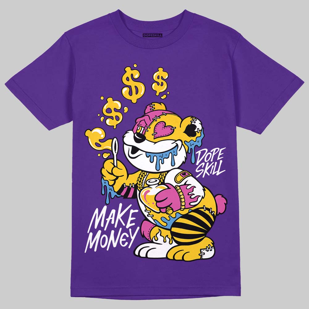 PURPLE Sneakers DopeSkill T-Shirt Make Money Graphic Streetwear - Purple