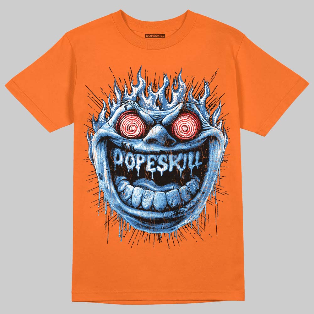 Orange, Black and White Sneakers DopeSkill T-Shirt Hellfire Graphic Streetwear - Orange