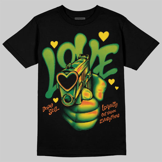 Green Sneakers DopeSkill T-Shirt Love Shot Graphic Streetwear - Black