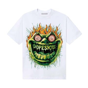 Green Sneakers DopeSkill T-Shirt Hellfire Graphic Streetwear - White 