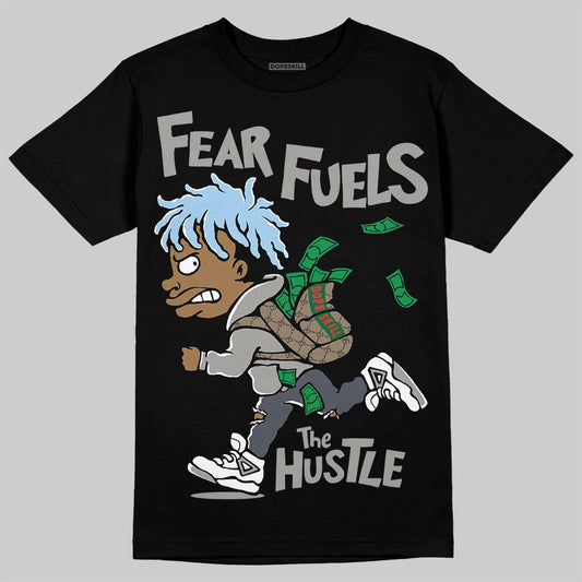 Jordan 11 Cool Grey DopeSkill T-Shirt Fear Fuels The Hustle Graphic Streetwear - Black