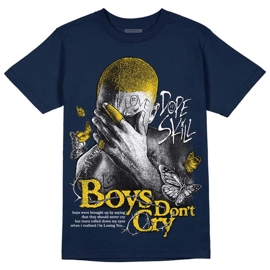 Dunk Low Vintage “Michigan” DopeSkill Midnight Navy T-Shirt Boys Don't Cry Graphic Streetwear 