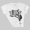 Black Cement 1s Low OG DopeSkill Women's Crop Top Trust No One Graphic