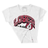 85 Metallic Burgundy 1s DopeSkill Women's Crop Top Loser Lover Graphic