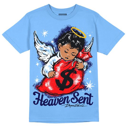 Jordan 9 Powder Blue DopeSkill Tropical Blue T-shirt Heaven Sent Graphic Streetwear