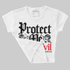 White Thunder 4s DopeSkill Women's Crop Top Protect Me From Evil Graphic