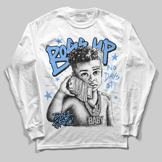 Jordan 5 Black University Blue DopeSkill Long Sleeve T-Shirt Boss Up Graphic Streetwear - White 