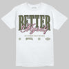 SB Dunk Low Pro x Arts-Rec Skateshop Rust Pink and Rough Green DopeSkill T-Shirt Better Myself Graphic Streetwear - White