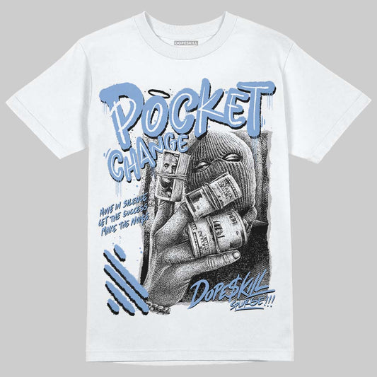 Jordan 4 WMNS 'Forget Me Not' DopeSkill T-Shirt Pocket Change Graphic Streetwear - White
