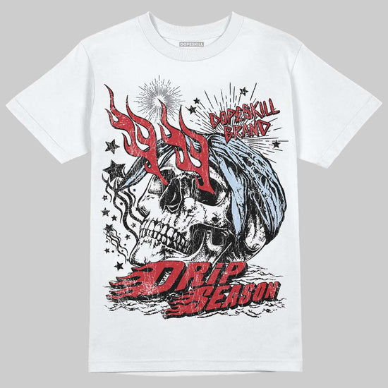 Jordan 5 Retro Fire Red Black Tongue (2025) DopeSkill T-Shirt Drip Season Graphic Streetwear - White 