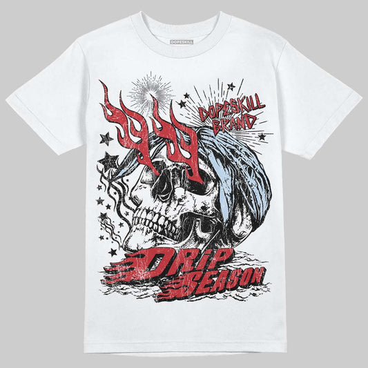 Jordan 5 Retro Fire Red Black Tongue (2025) DopeSkill T-Shirt Drip Season Graphic Streetwear - White 
