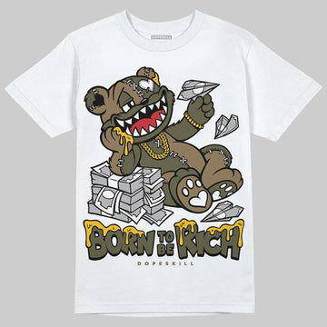 Adidas Samba OG Focus Olive Gum DopeSkill T-Shirt Born To Be Rich Graphic Streetwear - WHite