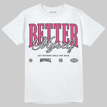 Asics Gel-1130 Pink Glo/ Black DopeSkill T-Shirt Better Myself Graphic Streetwear - White