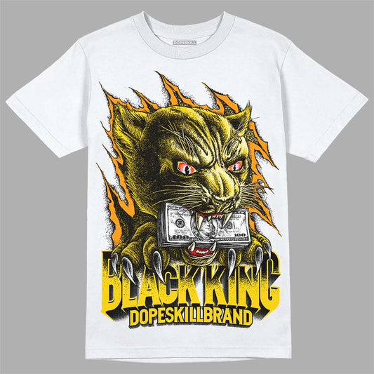Jordan 6 “Yellow Ochre” DopeSkill T-Shirt Black King Graphic Streetwear - White