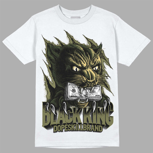 Jordan 4 Retro SE Craft Medium Olive DopeSkill T-Shirt Black King Graphic Streetwear - White