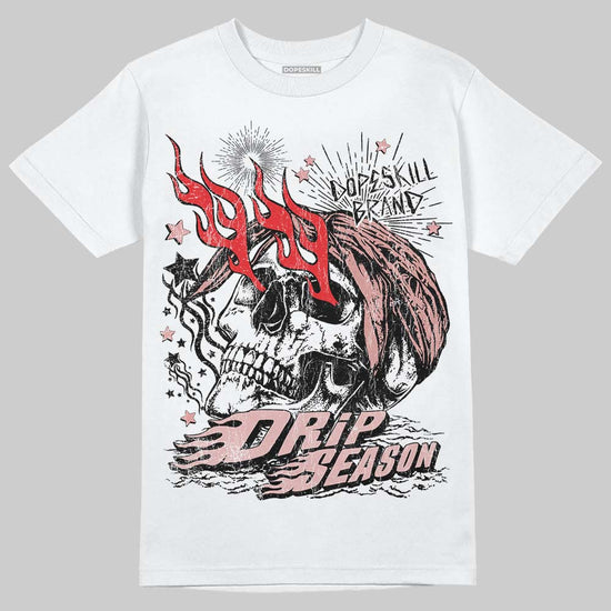 Jordan 40 “Dusty Rose” DopeSkill T-Shirt Drip Season Graphic Streetwear - White