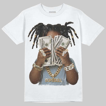 Jordan 40 “Blue Suede” DopeSkill T-Shirt Rich Youth Graphic Streetwear - White 
