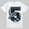 Jordan 5 Black University Blue DopeSkill T-Shirt No.5 Graphic Streetwear - White