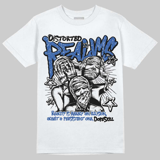Awake NY x Jordan 5 Retro 'Black Racer Blue' DopeSkill T-Shirt Distorted Realms Graphic Streetwear - White 