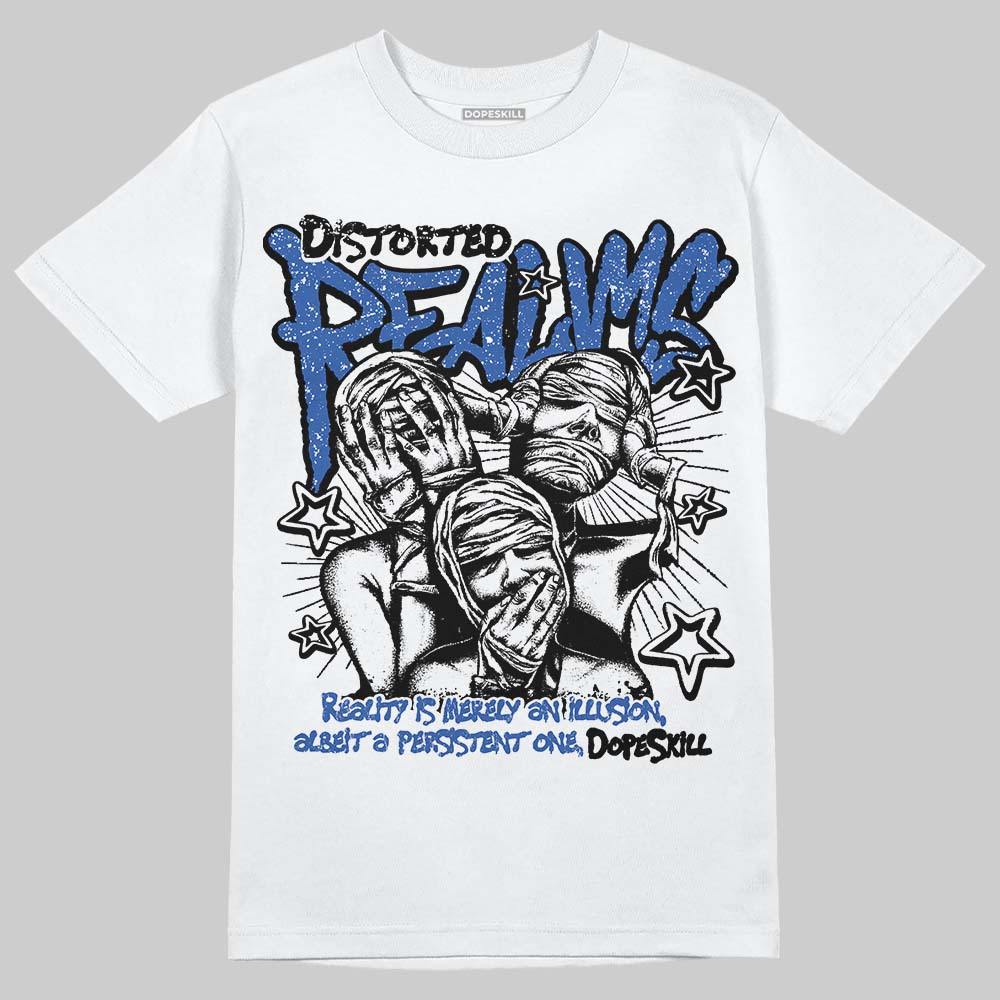 Awake NY x Jordan 5 Retro 'Black Racer Blue' DopeSkill T-Shirt Distorted Realms Graphic Streetwear - White 