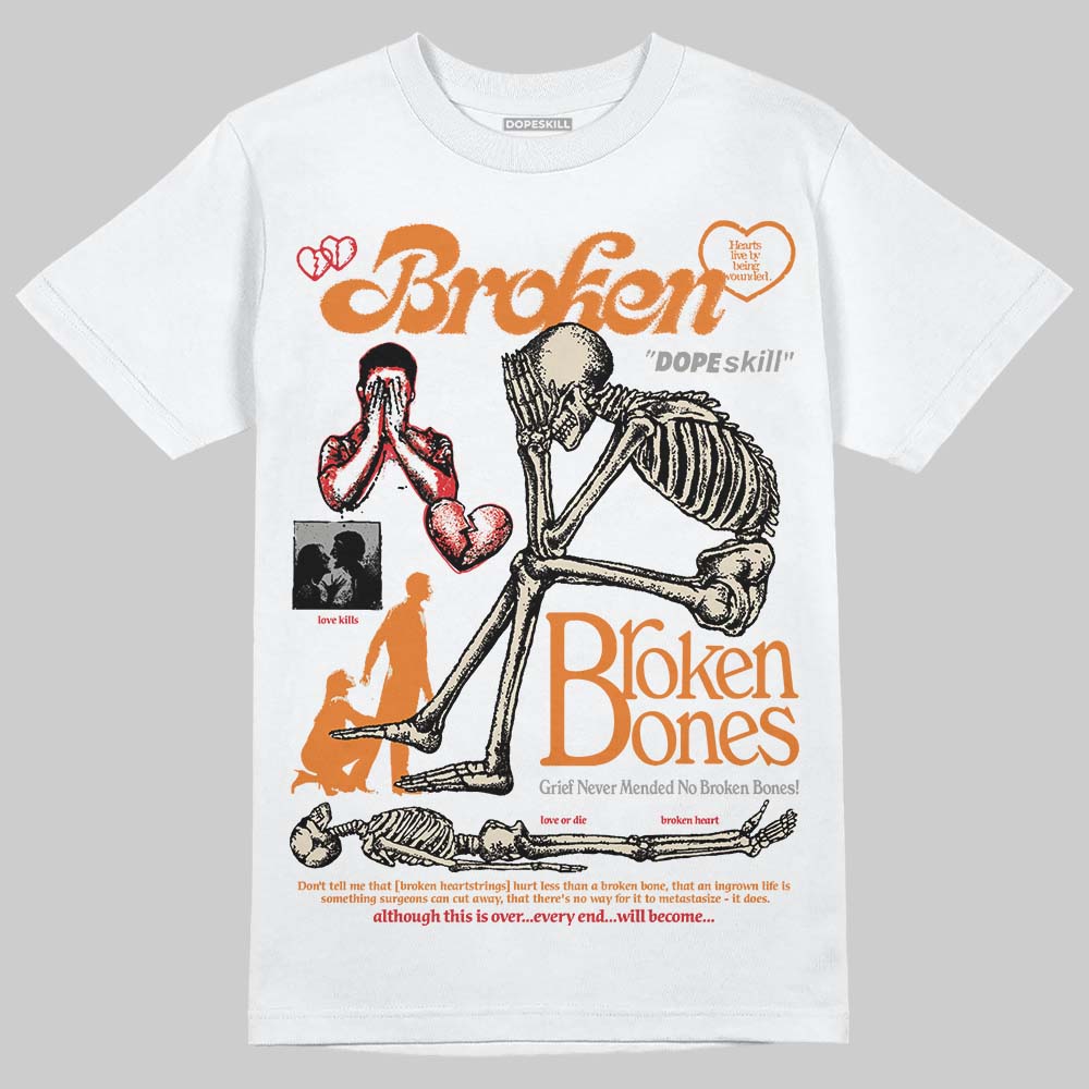 Jordan 3 “Orange Citrus” DopeSkill T-Shirt Broken Bones Graphic Streetwear - White