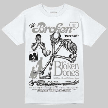 Jordan 5 "White Metallic" DopeSkill T-Shirt Broken Bones Graphic Streetwear - White 
