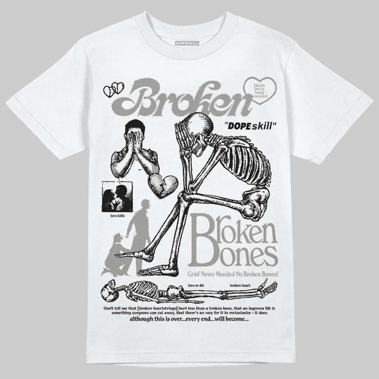 Jordan 5 "White Metallic" DopeSkill T-Shirt Broken Bones Graphic Streetwear - White 