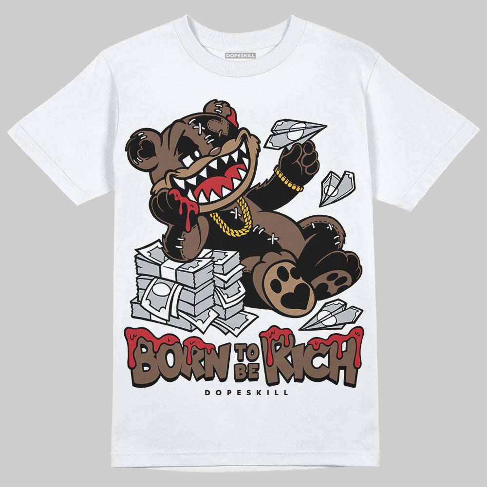 Jordan 9 'Olive' DopeSkill T-Shirt Born To Be Rich Graphic Streetwear - White