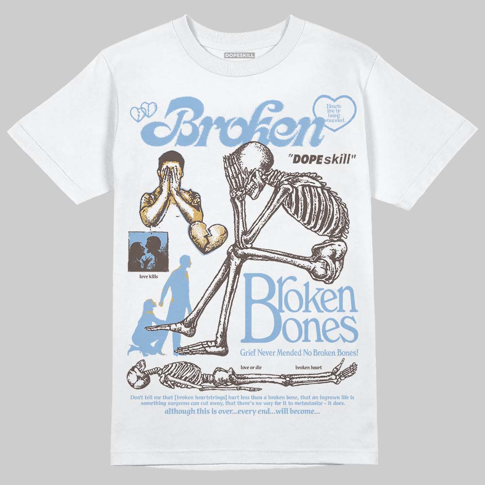 Adidas Handball Spezial ‘Light Blue’ DopeSkill T-Shirt Broken Bones Graphic Streetwear - White